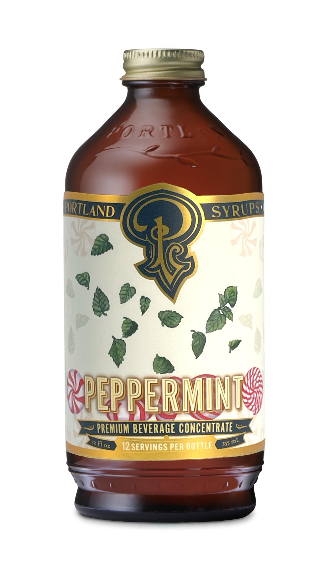 Portland Syrups Peppermint Syrup bottle pour enhances hot and cold drinks.