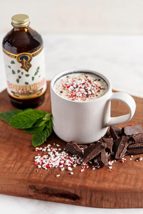 Portland Syrups Peppermint Syrup adds cozy hot chocolate with fresh peppermint.