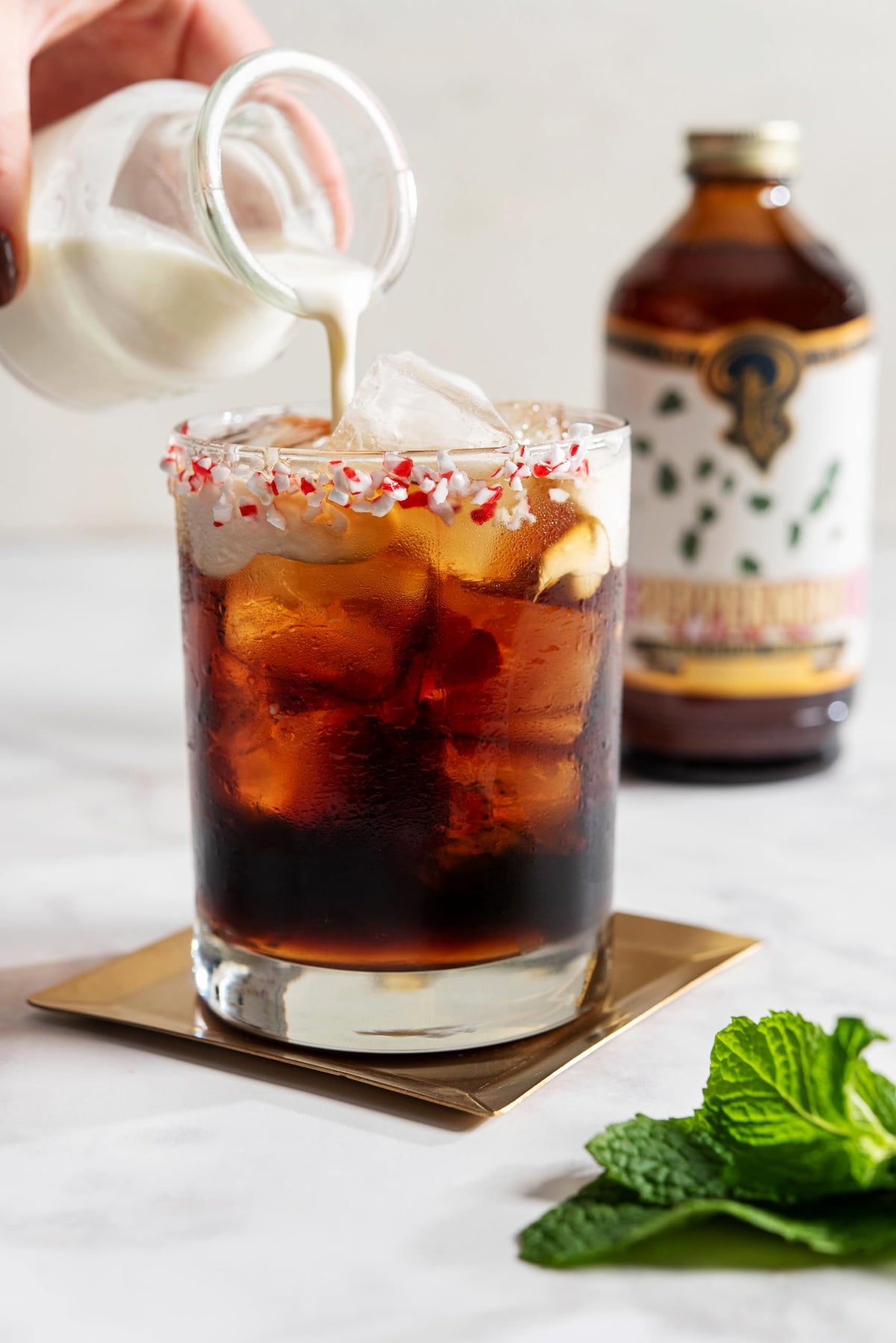 Portland Syrups Peppermint Syrup elevates iced coffee with crisp mint.