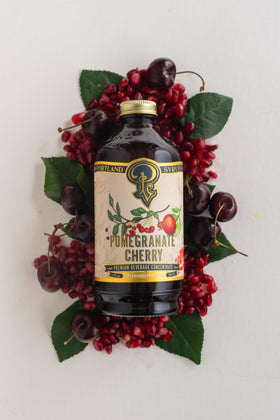 Portland Syrups Pomegranate Cherry syrup creates a fruity soda fizz.