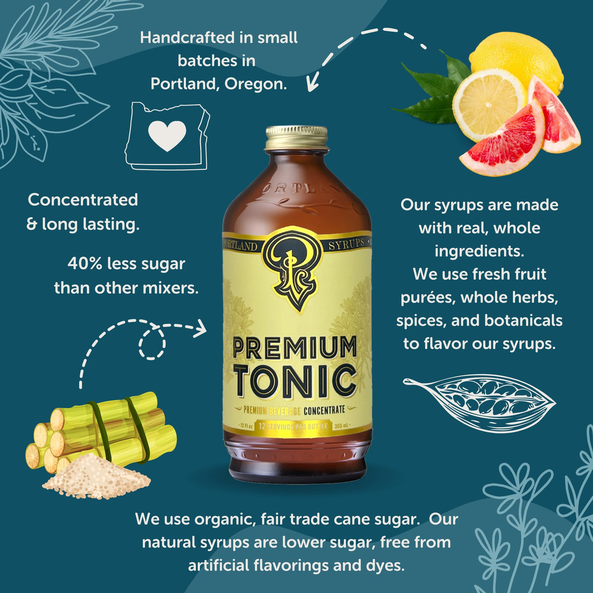 Portland Syrups Premium Tonic bar spoon stir shows effortless mixing for beverages.