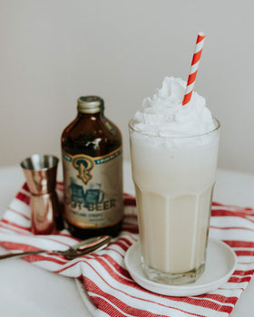 Portland Syrups root beer syrup drizzled over ice cream dessert
