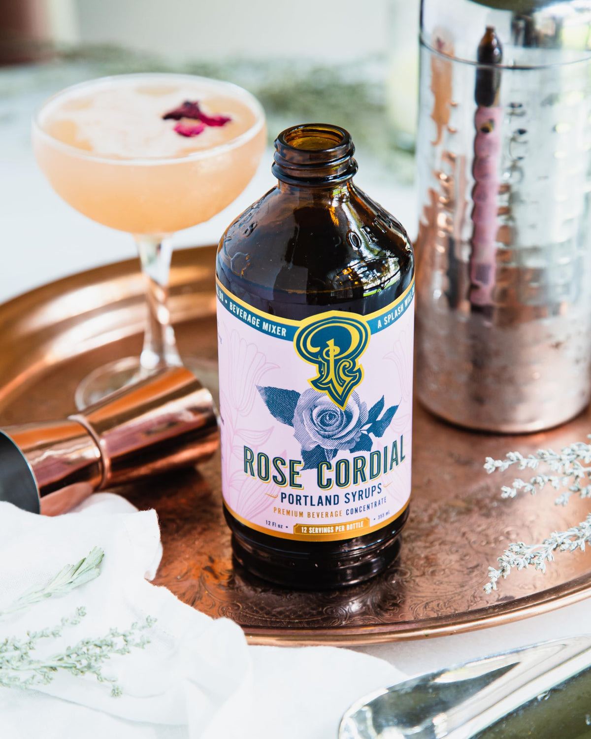 P Portland Syrups Rose Cordial sourcing emphasizes seasonal ingredients and sweeteners