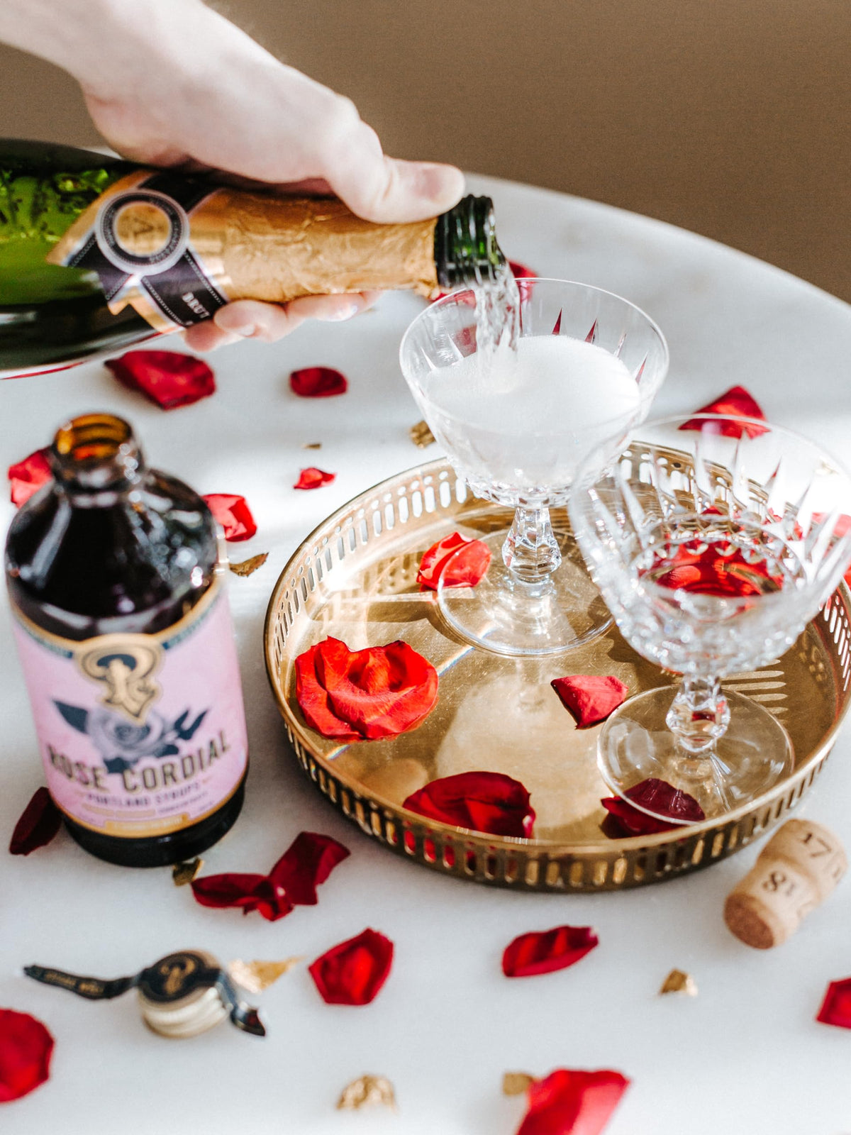 P Portland Syrups Rose Cordial pour-action captures quick flavor infusion