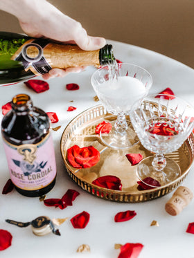 P Portland Syrups Rose Cordial pour-action captures quick flavor infusion