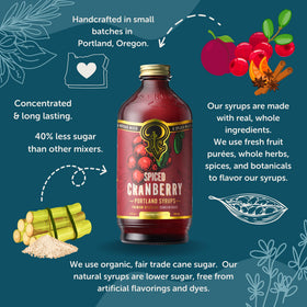 Portland Syrups Spiced Cranberry Syrup in a festive cocktail glass
