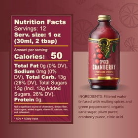 Portland Syrups Spiced Cranberry Syrup packaging showcases small-batch care