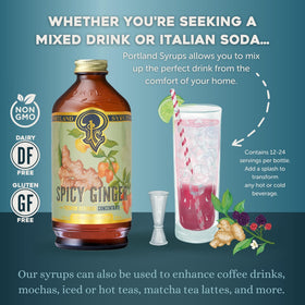 Portland Syrups Spicy Ginger Syrup with fresh ginger for vibrant drinks