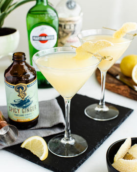Portland Syrups Spicy Ginger Syrup pour over glass for cocktails
