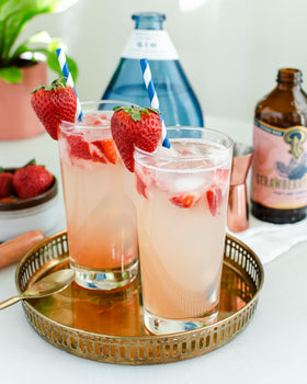 Portland Syrups ingredients note showcasing real fruit and natural sweeteners.