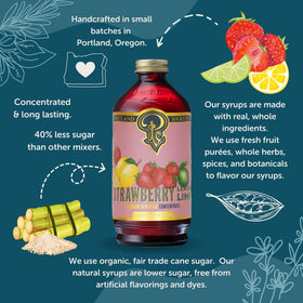 Portland Syrups label close-up emphasizes handcrafted, small-batch quality.