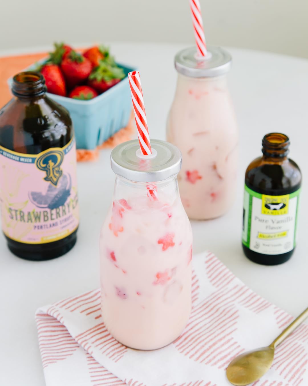 Portland Syrups soda-ready mix topped with sparkling water and citrus.
