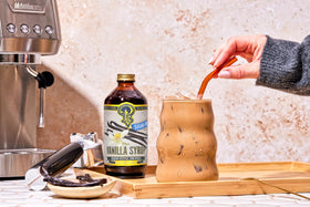 Iced tea glass with Portland Syrups Sugar-Free Vanilla adding a smooth vanilla note.