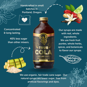 Glass of True Cola cocktail with lime showing versatile pairing with spirits.