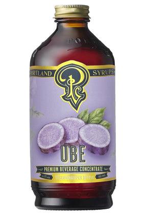 Portland Syrups Ube Syrup bottle shows premium ube extract and color
