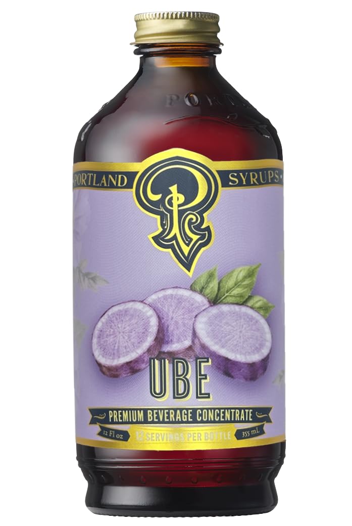 Portland Syrups Ube Syrup bottle shows premium ube extract and color