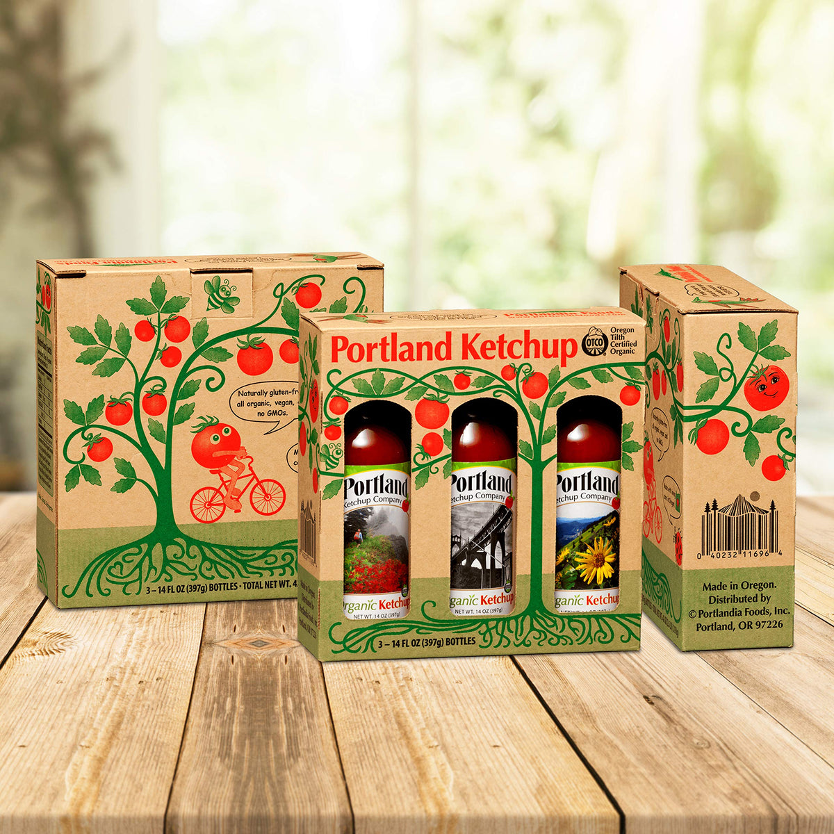 Portlandia Foods ketchup label photo Portland scene ideal for pantry display