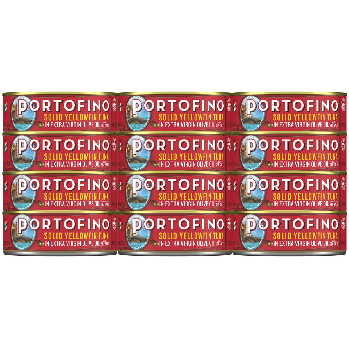 Portofino yellowfin tuna in olive oil pack shot with glossy oil and tender chunks
