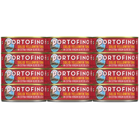 Portofino yellowfin tuna in olive oil pack shot with glossy oil and tender chunks