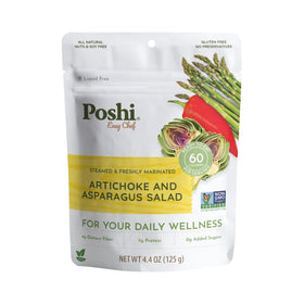 POSHI Artichoke & Asparagus Salad packaging ready for on-the-go meals