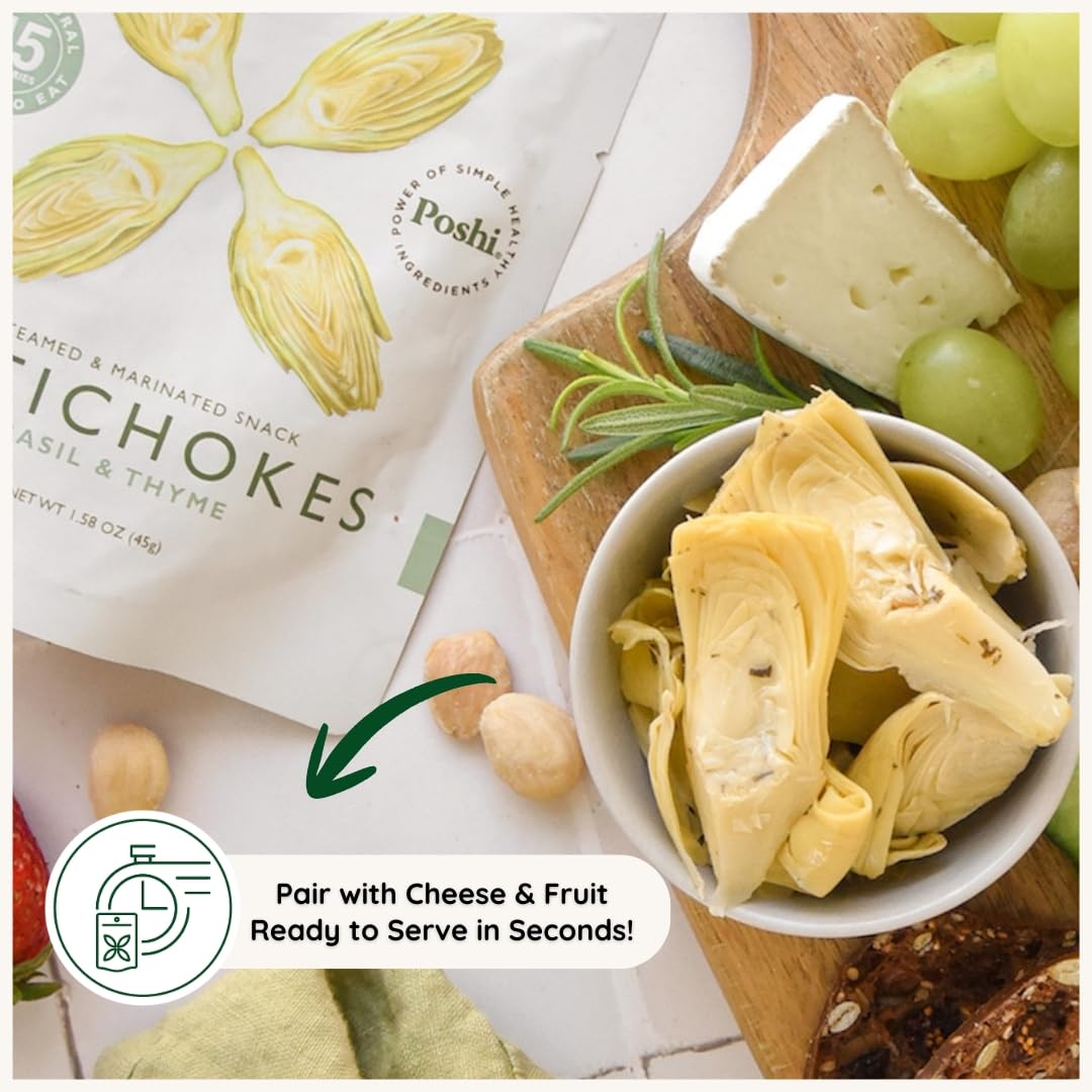 POSHI Artichoke Hearts as office desk snack during a break