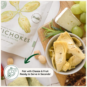 POSHI Artichoke Hearts as office desk snack during a break