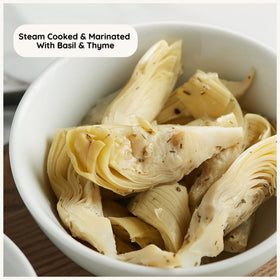 POSHI Artichoke Hearts ready-to-eat serving on a plate for quick snacking