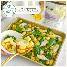 Poshi gluten-free kosher artichokes, clean side dish option.