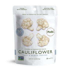 POSHI cauliflower florets hero image—gluten-free, keto-friendly snack on the go.