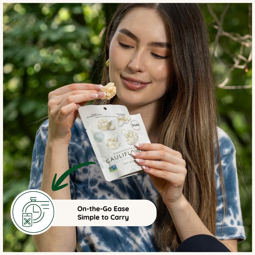POSHI bite-sized portions on a lunch tray—vegan, gluten-free snack option.