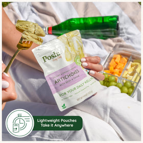Poshi fully cooked artichokes, pantry staple for fast prep.