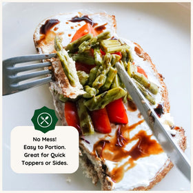 POSHI gourmet healthy vegetables in a convenient pack for travel.