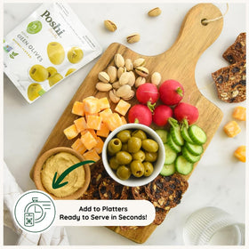 Ingredients label on Poshi packaging highlights non-GMO and simple components.