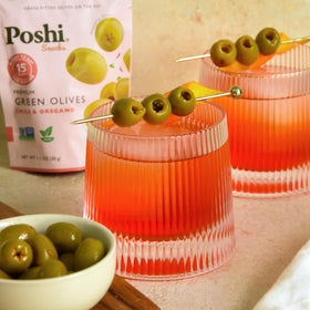 Poshi Olives served on a party platter for entertaining.