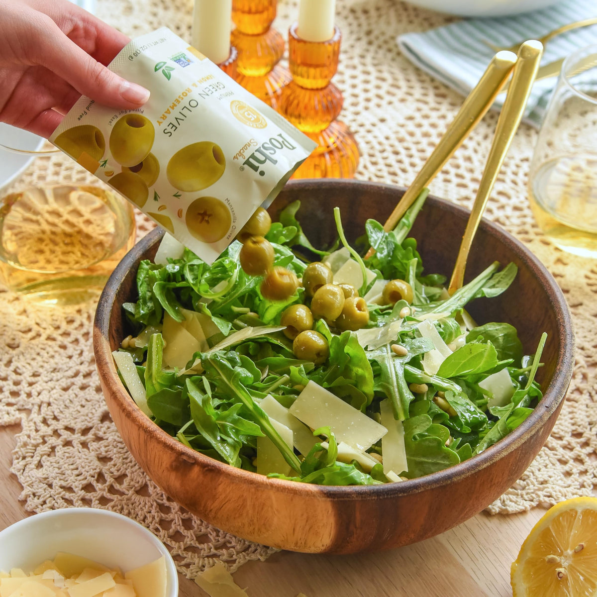 Poshi Olives with firm texture for satisfying bites.