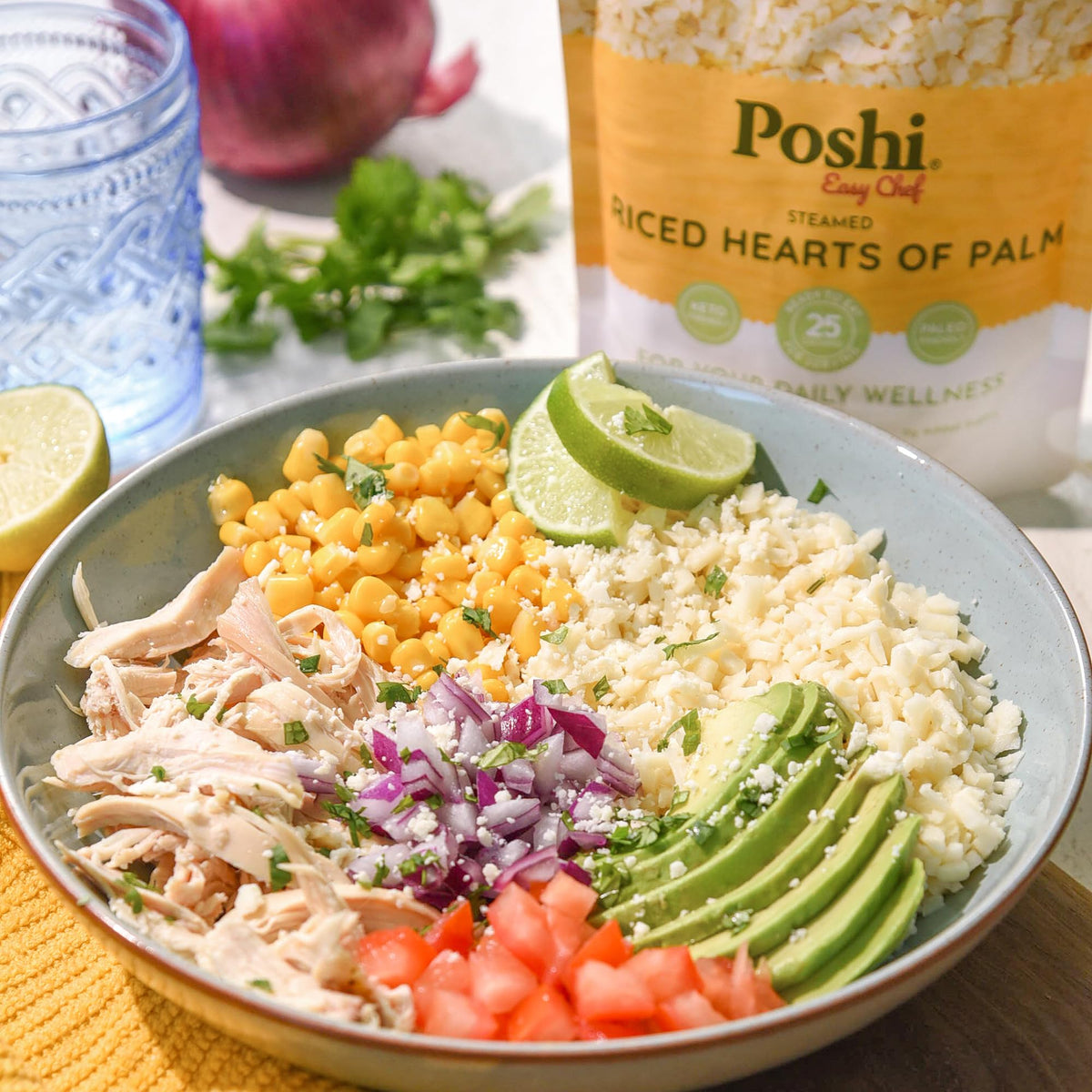 Poshi fully cooked vegetable rice in a pouch
