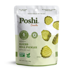 Poshi sliced dill pickles sea salt on-the-go for a crisp, convenient snack
