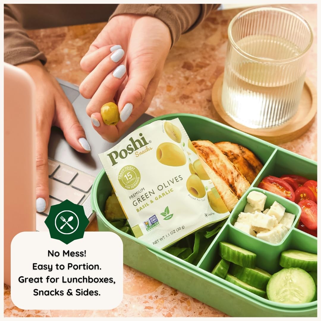 POSHI Vegan Gluten-Free labeling for clarity.