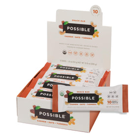 Possible Snack Bar with cashew date turmeric for on-the-go energy.