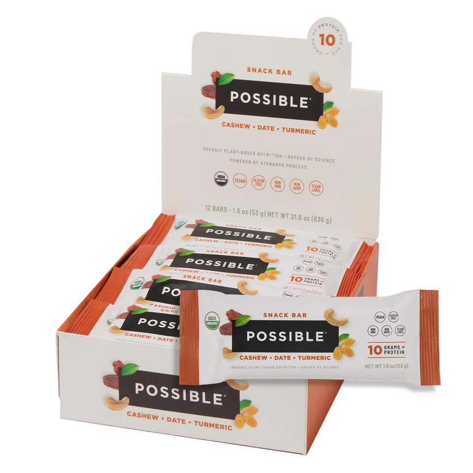 Possible Snack Bar with cashew date turmeric for on-the-go energy.