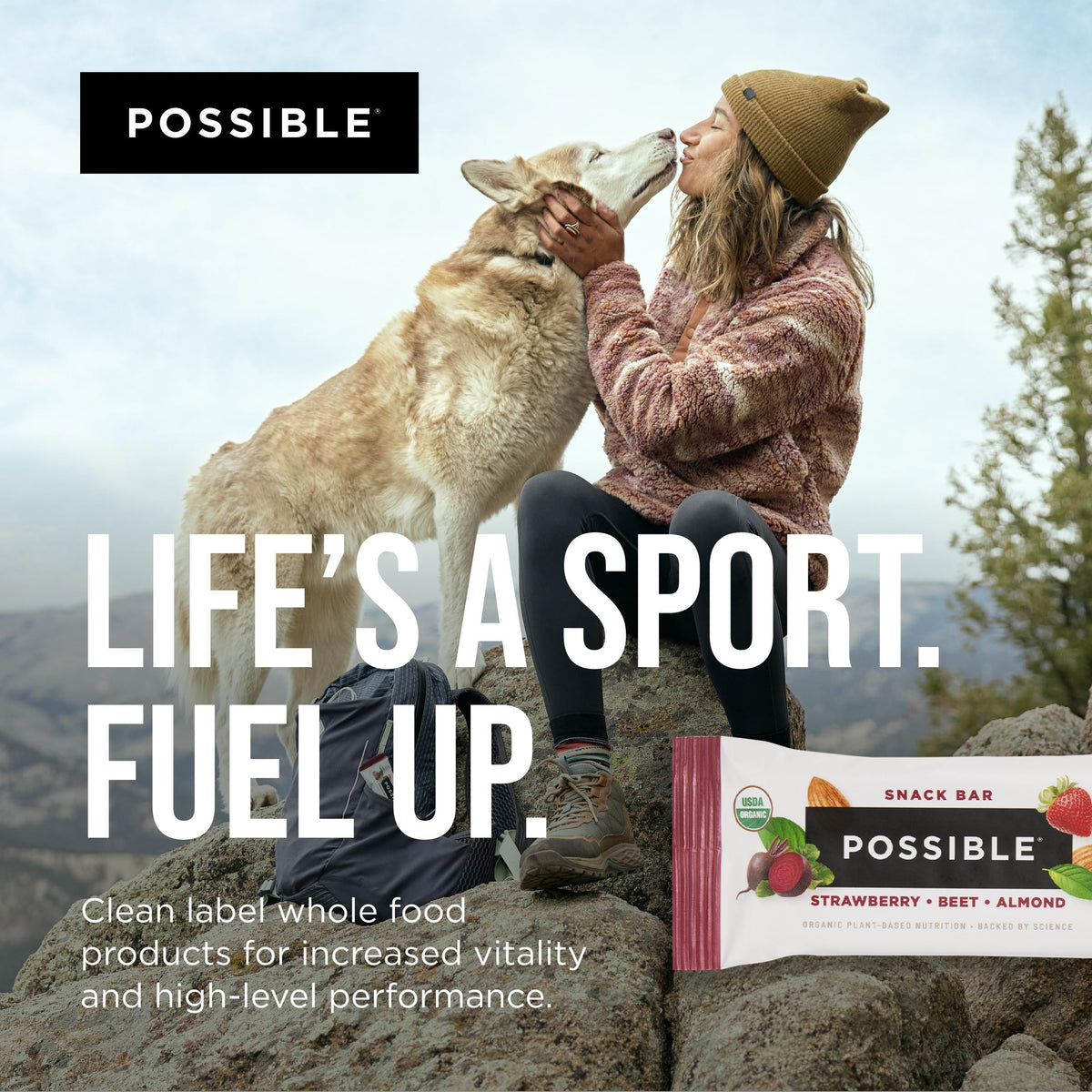Possible Snack Bar 12-count packaging shot supports convenient snacking.