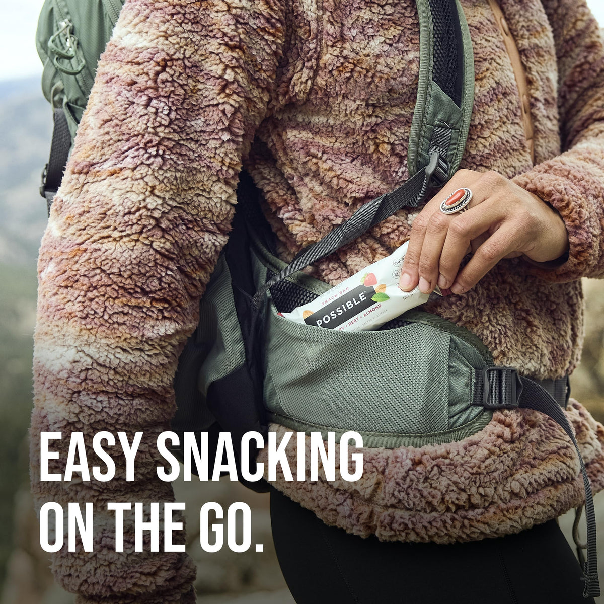 Possible Snack Bar USDA Organic seal close-up signals a clean-label choice.