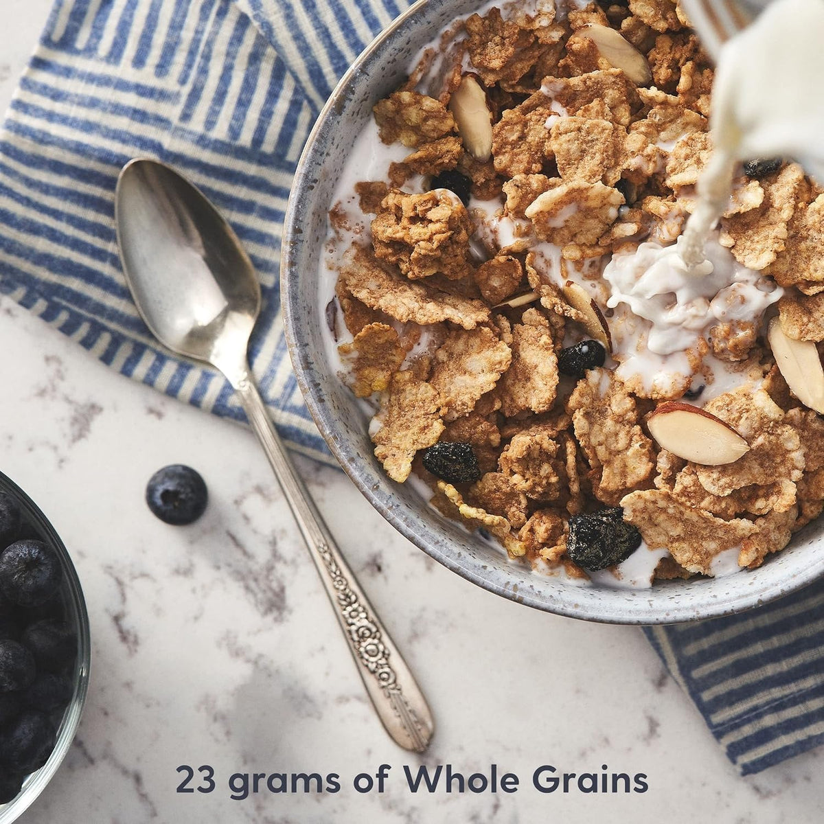 Post Great Grains Blueberry Morning close up of oats and blueberries for wholesome ingredients
