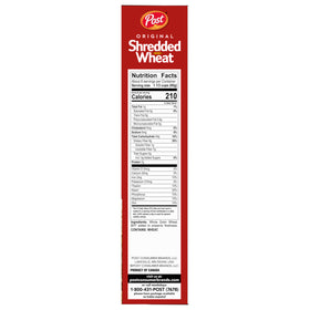 Kosher certification symbol on Post Shredded Wheat box.