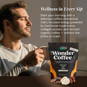 POW Wonder Coffee prepared cup steam reveals smooth, chocolatey aroma.