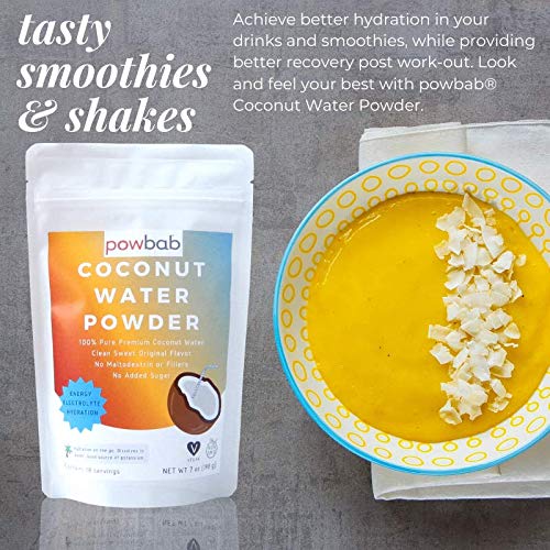 powbab coconut water powder added to smoothies creates a clean tropical flavor boost.