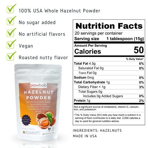 Powbab Hazelnut Powder smoothie-ready for creamy shakes