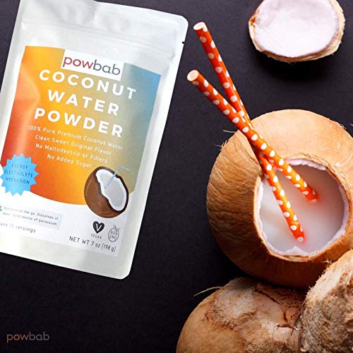 powbab organic coconut water powder ideal for athletes fueling workouts with natural electrolytes.