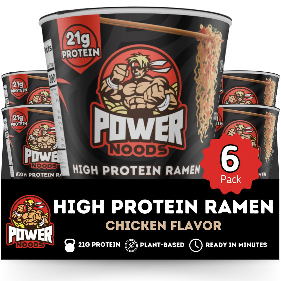 Power Noods high protein ramen cup ready for quick lunch or post-workout