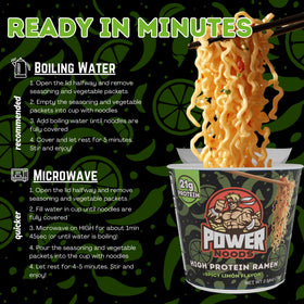Power Noods chili-lime broth close-up with vibrant citrus and heat